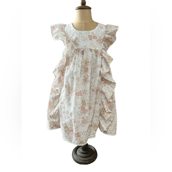 CUPCAKES AND CASHMERE GIRLS PRETTY FLORAL RUFFLE SUNDRESS SIZE 6 - Picture 1 of 10